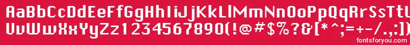 SystematicNewJ Font – White Fonts on Red Background