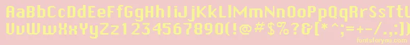 SystematicNewJ Font – Yellow Fonts on Pink Background