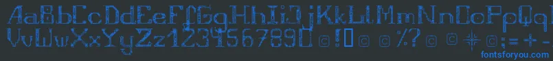 FragileRegular12-Schriftart – Blaue Schriften auf schwarzem Hintergrund