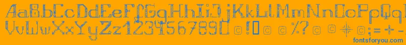 FragileRegular12 Font – Blue Fonts on Orange Background