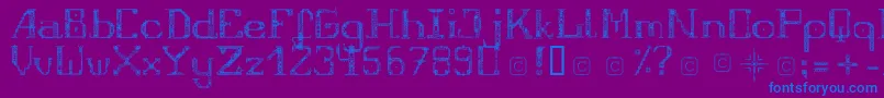 FragileRegular12 Font – Blue Fonts on Purple Background