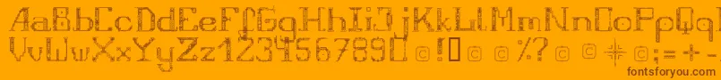 フォントFragileRegular12 – オレンジの背景に茶色のフォント