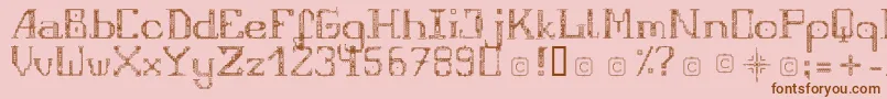 Saiba mais sobre a fonte FragileRegular12 Fonte FragileRegular12 – fontes marrons em um fundo rosa