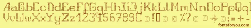 FragileRegular12 Font – Brown Fonts on Yellow Background
