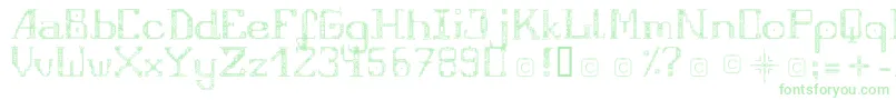 Saiba mais sobre a fonte FragileRegular12 Fonte FragileRegular12 – fontes verdes em um fundo branco