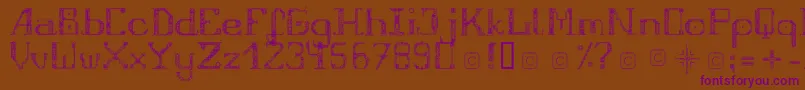 Weitere Informationen zur FragileRegular12-Schriftart FragileRegular12-Schriftart – Violette Schriften auf braunem Hintergrund