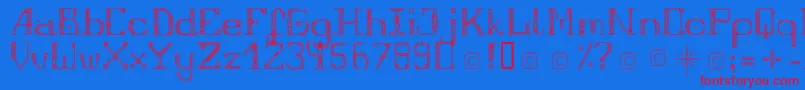 FragileRegular12 Font – Red Fonts on Blue Background