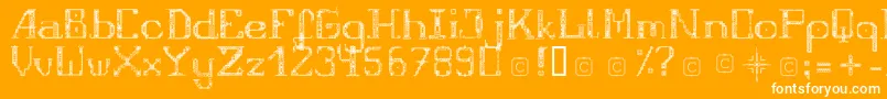 FragileRegular12-Schriftart – Weiße Schriften auf orangefarbenem Hintergrund