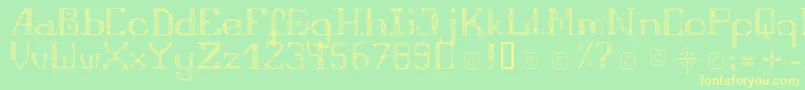 En savoir plus sur la police FragileRegular12 Police FragileRegular12 – polices jaunes sur fond vert