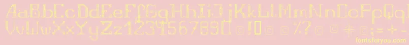 FragileRegular12-Schriftart – Gelbe Schriften auf rosa Hintergrund