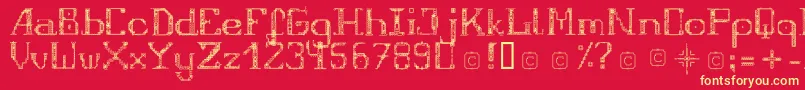 FragileRegular12 Font – Yellow Fonts on Red Background