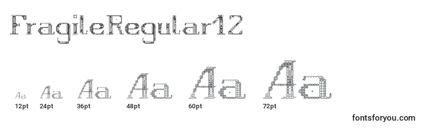 Размеры шрифта FragileRegular12