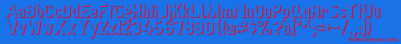Czcionka Schattenvonpreussischevi9ag2 – czerwone czcionki na niebieskim tle