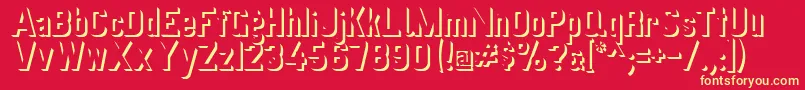 Schattenvonpreussischevi9ag2 Font – Yellow Fonts on Red Background