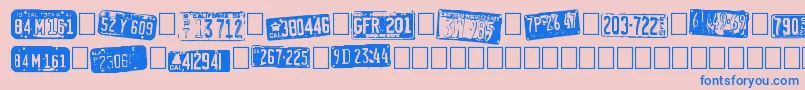 CalifornianCars Font – Blue Fonts on Pink Background