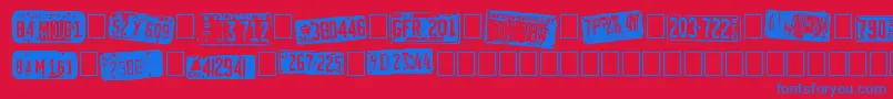 CalifornianCars Font – Blue Fonts on Red Background