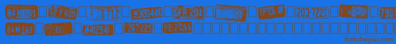 CalifornianCars Font – Brown Fonts on Blue Background