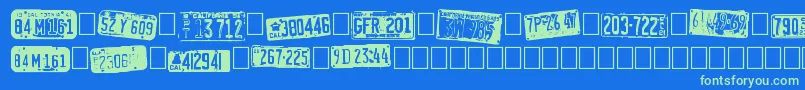 CalifornianCars Font – Green Fonts on Blue Background
