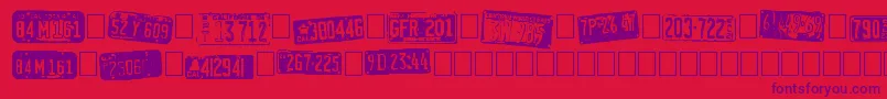 CalifornianCars Font – Purple Fonts on Red Background