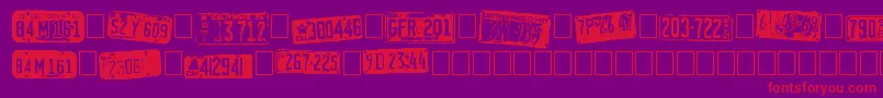 CalifornianCars-fontti – punaiset fontit violetilla taustalla
