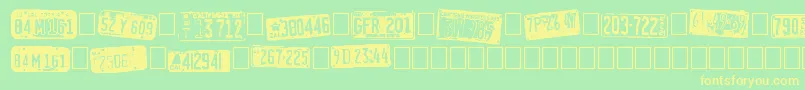 CalifornianCars Font – Yellow Fonts on Green Background
