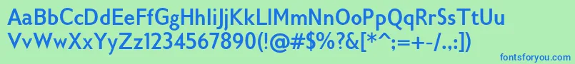 Шрифт Gilliusadfno2Boldcond – синие шрифты на зелёном фоне