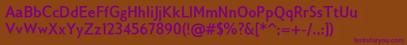 Gilliusadfno2Boldcond Font – Purple Fonts on Brown Background