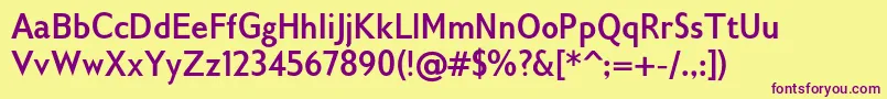 Gilliusadfno2Boldcond Font – Purple Fonts on Yellow Background