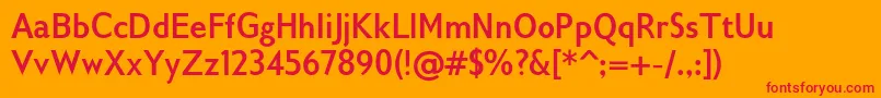 Gilliusadfno2Boldcond Font – Red Fonts on Orange Background