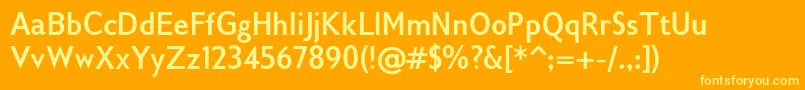 Gilliusadfno2Boldcond Font – Yellow Fonts on Orange Background