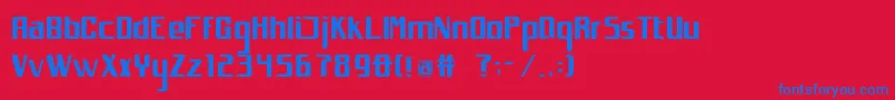 Spacejunk.Xl Font – Blue Fonts on Red Background