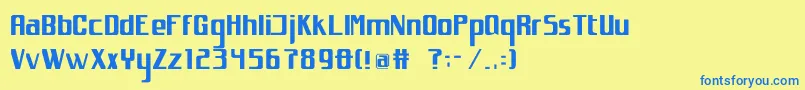 Czcionka Spacejunk.Xl – niebieskie czcionki na żółtym tle