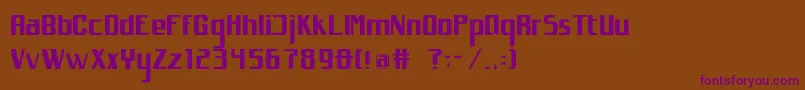 Spacejunk.Xl Font – Purple Fonts on Brown Background