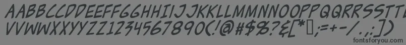 Шрифт ZudJuiceItalic – чёрные шрифты на сером фоне