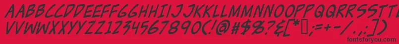 ZudJuiceItalic Font – Black Fonts on Red Background