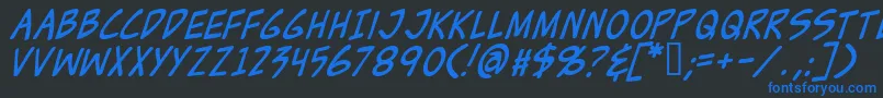 ZudJuiceItalic Font – Blue Fonts on Black Background