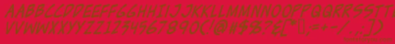 Police ZudJuiceItalic – polices brunes sur fond rouge