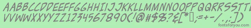 Czcionka ZudJuiceItalic – szare czcionki na zielonym tle