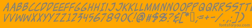 Шрифт ZudJuiceItalic – серые шрифты на оранжевом фоне