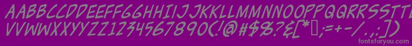 ZudJuiceItalic Font – Gray Fonts on Purple Background