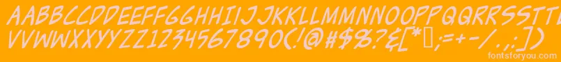 ZudJuiceItalic Font – Pink Fonts on Orange Background