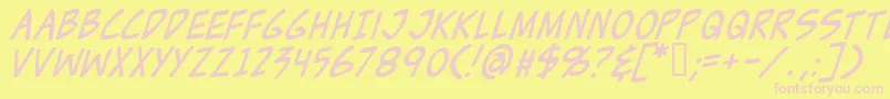 ZudJuiceItalic Font – Pink Fonts on Yellow Background