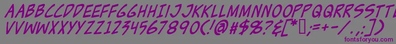 ZudJuiceItalic Font – Purple Fonts on Gray Background