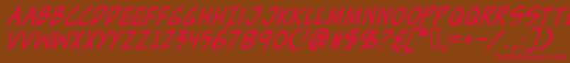 ZudJuiceItalic Font – Red Fonts on Brown Background