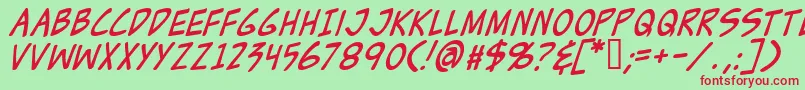 fuente ZudJuiceItalic – Fuentes Rojas Sobre Fondo Verde