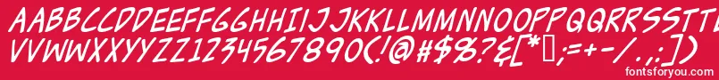 ZudJuiceItalic Font – White Fonts on Red Background