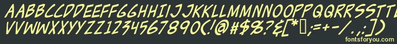 ZudJuiceItalic Font – Yellow Fonts on Black Background