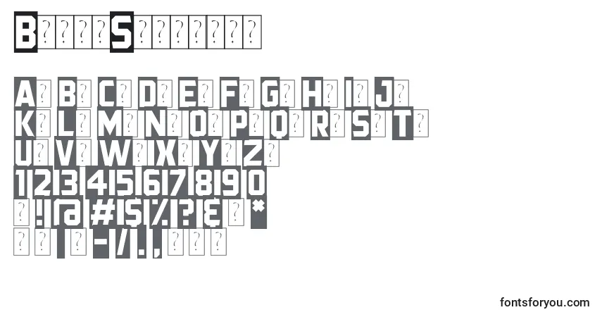 Schriftart BlackStreamer – Alphabet, Zahlen, spezielle Symbole