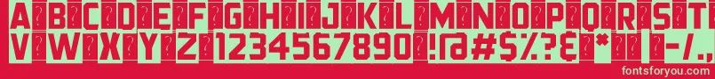 フォントBlackStreamer – 赤い背景に緑の文字