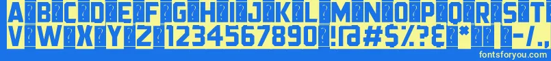 BlackStreamer-fontti – keltaiset fontit sinisellä taustalla
